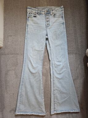 American Eagle Outfitters Light Blue High-Rise Flare Jeans